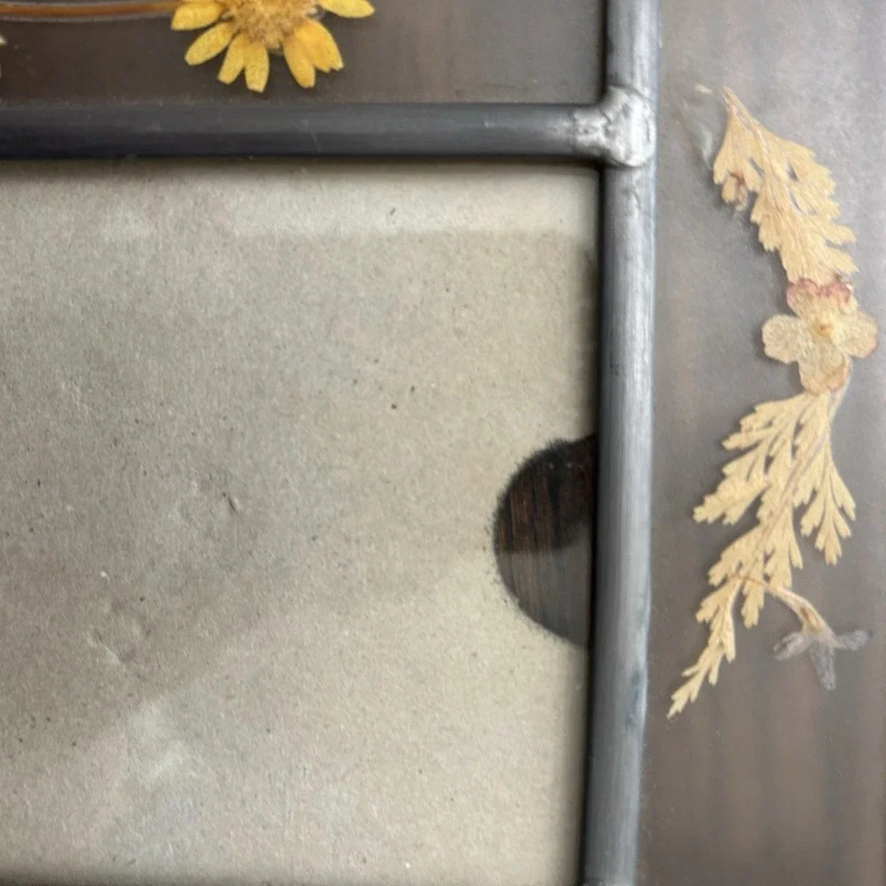 Connoisseur‎ Pressed Dried Flowers Glass Picture Frame 4x6 Photo Cottagecore